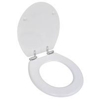 vidaXL Toiletbril soft-close simpel ontwerp MDF wit - thumbnail