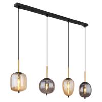 Globo HanglampBlacky amber en smoke glas 4-lichts - 15345-4A