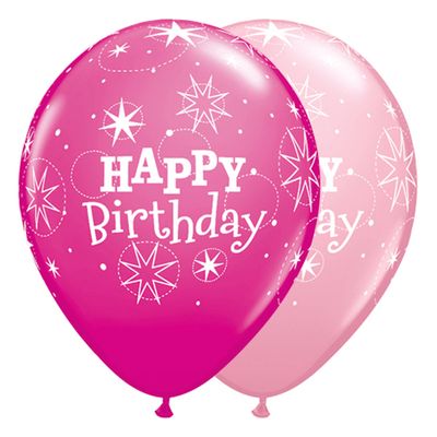 Folat Ballonnen Happy Birthday 28 Cm Latex Roze 25 Stuks