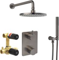 Saqu Shine complete inbouw regendoucheset wandmontage Ø20cm gunmetal
