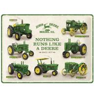 John Deere Nothing Runs Like A Deere Modellen Overzicht Metalen Bord 30 x 40 cm - thumbnail