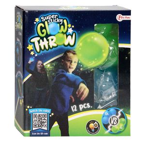 Toi-Toys Sticky Stretch Ballen Glow in the Dark, 12st