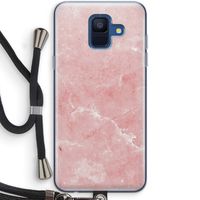 Roze marmer: Samsung Galaxy A6 (2018) Transparant Hoesje met koord