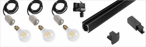 Spanningsrail 1 M 3 hanglampen globe lamp