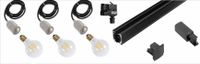 Spanningsrail 1 M 3 hanglampen globe lamp