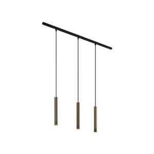 QAZQA Modern railsysteem met 3 hanglampen brons 1-fase - Slimline