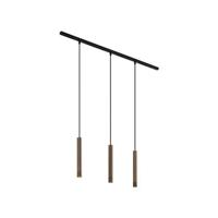 QAZQA Modern railsysteem met 3 hanglampen brons 1-fase - Slimline