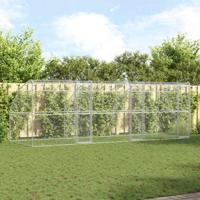 Hondenhok 3 pcs Zilver 6 x 2 x 2 m Gegalvaniseerd staal