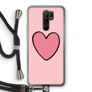 Hartje: Xiaomi Redmi 9 Transparant Hoesje met koord