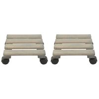 2x Planten trolleys/multirollers vierkant 23 cm - thumbnail