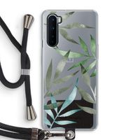 Tropical watercolor leaves: OnePlus Nord Transparant Hoesje met koord