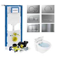 Geberit UP320 Toiletset Compleet | Inbouwreservoir | BWS Design Randloos Wit | Met drukplaat | SET78