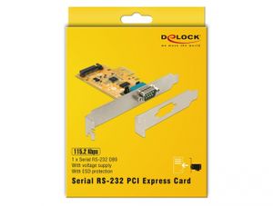 Delock 90293 PCI Express x1-kaart naar 1 x serieel met spanningsvoorziening ESD-bescherming