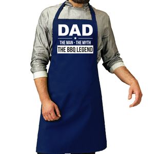 Bellatio Decorations Vaderdag cadeau schort - dad the bbq legend - donkerblauw - verjaardag   -