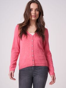 Basic fijngebreid vest met V-hals van biologisch cashmere