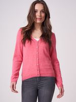 Basic fijngebreid vest met V-hals van biologisch cashmere
