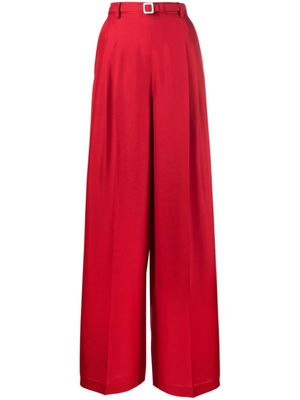 Ralph Lauren Collection pantalon en soie à coupe ample - Rouge