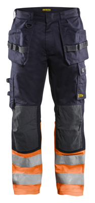 Blåkläder Multinorm inherent werkbroek 14891513 | Marineblauw/Oranje | Maat 50 - 7330509720592