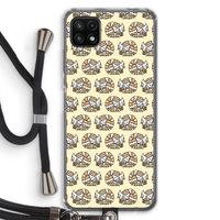 Slapende poes: Samsung Galaxy A22 5G Transparant Hoesje met koord