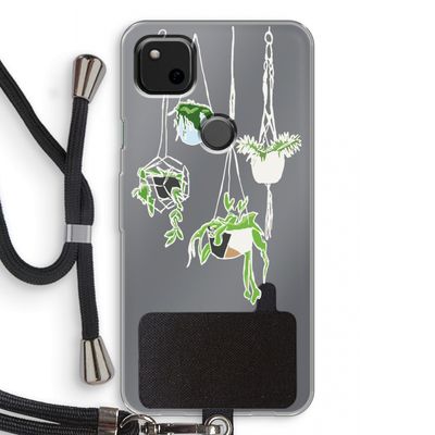 Hang In There: Pixel 4a Transparant Hoesje met koord
