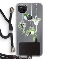 Hang In There: Pixel 4a Transparant Hoesje met koord