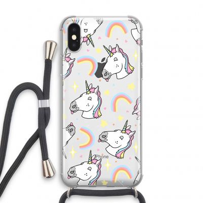 Rainbow Unicorn: iPhone X Transparant Hoesje met koord