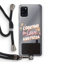 Pizza is the answer: Samsung Galaxy A31 Transparant Hoesje met koord