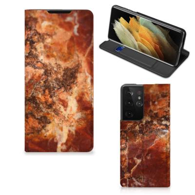 Samsung Galaxy S21 Ultra | Standcase | Marmer Bruin