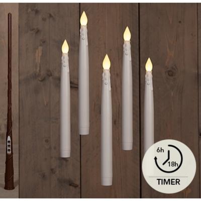 LED Zwevende kaarsen wit set a 5 H27cm