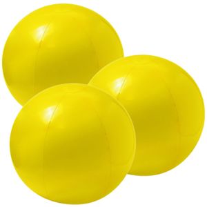 10x stuks opblaasbare strandballen extra groot plastic geel 40 cm