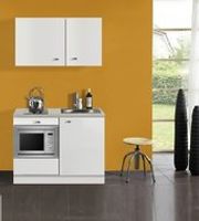 Kitchenette Lagos wit Hoogglans 100cm met onderbouw magnetron OPTI-0109 - thumbnail