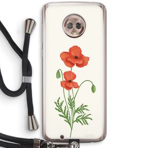 Red poppy: Motorola Moto G6 Transparant Hoesje met koord