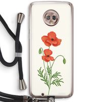 Red poppy: Motorola Moto G6 Transparant Hoesje met koord