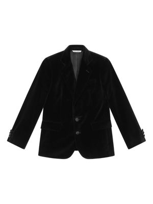 Dolce & Gabbana Kids blazer en velours à simple boutonnage - Noir