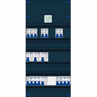 GACIA krachtgroepenkast 7 groepen 230v krachtgroep 16A 400V met aardlekschakelaars HS 4P 40A Gacia