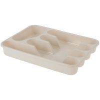 Excellent Houseware Bestekbak/keuken Organizer - 5-Vaks - Wit - 33,5 x 26,5 x 3,5 cm - Bestekbakken