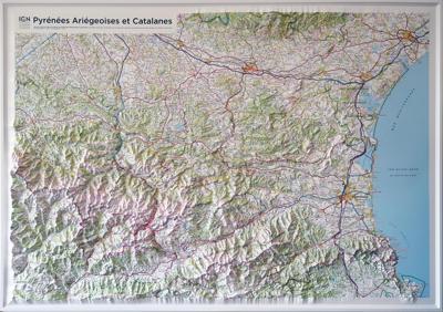 Reliëfkaart 60203 Pyrénées Ariègeoises & Catalanes met voelbaar 3D | 113 x 80 cm reliëf | IGN - Institut Géographique National