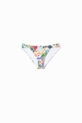 Tropisch bikinibroekje tekeningen jungle - WHITE - XL