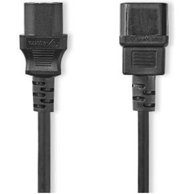 Stroomkabel | IEC-320-C14 | IEC-320-C13 | Recht | Recht | Vernikkeld | 2.00 m | Rond | PVC | Zwart |