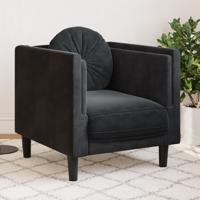 Fauteuil met kussen fluweel zwart