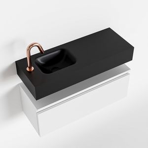 Toiletmeubel Mondiaz Andor | 80 cm | Meubelkleur Talc | Lex vrijhangend wastafel Urban Links | 1 kraangat