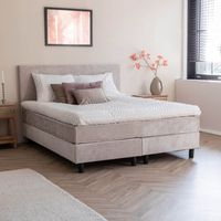 Dekbed Discounter Boxspringset Julia Teddy - Beige 180 x 200 cm, Montage: Excl. Montage