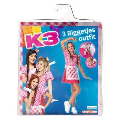 Studio 100 verkleedjurk 3 biggetjes, 6-8 jaar