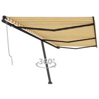 Luifel vrijstaand automatisch 600x350 cm geel en wit
