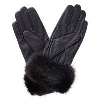 Handschoenen Fur Trimmed Black - thumbnail
