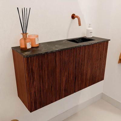 Toiletmeubel Mondiaz Joya Dlux | 80 cm | Meubelkleur Ruby | Faye wastafel Lava Wasbak Rechts | Zonder kraangat(en)