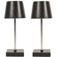 LED tafellamp- 2x - kunststof - zwart - touch - 26 cm - binnen LED tafellamp- 2x - kunststof - zwart - touch - 26 cm - binnen