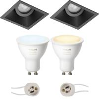 Philips Hue LED Spot Set GU10 - Mat Zwart. Kantelbaar. Bluetooth