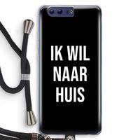 Ik wil naar huis - Zwart: Honor 9 Transparant Hoesje met koord