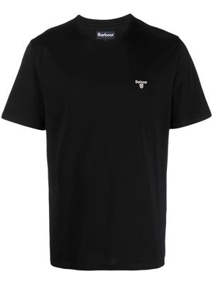 Barbour t-shirt en coton à logo brodé - Noir